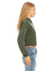 Trendy Cropped Peach Fleece Hoodie