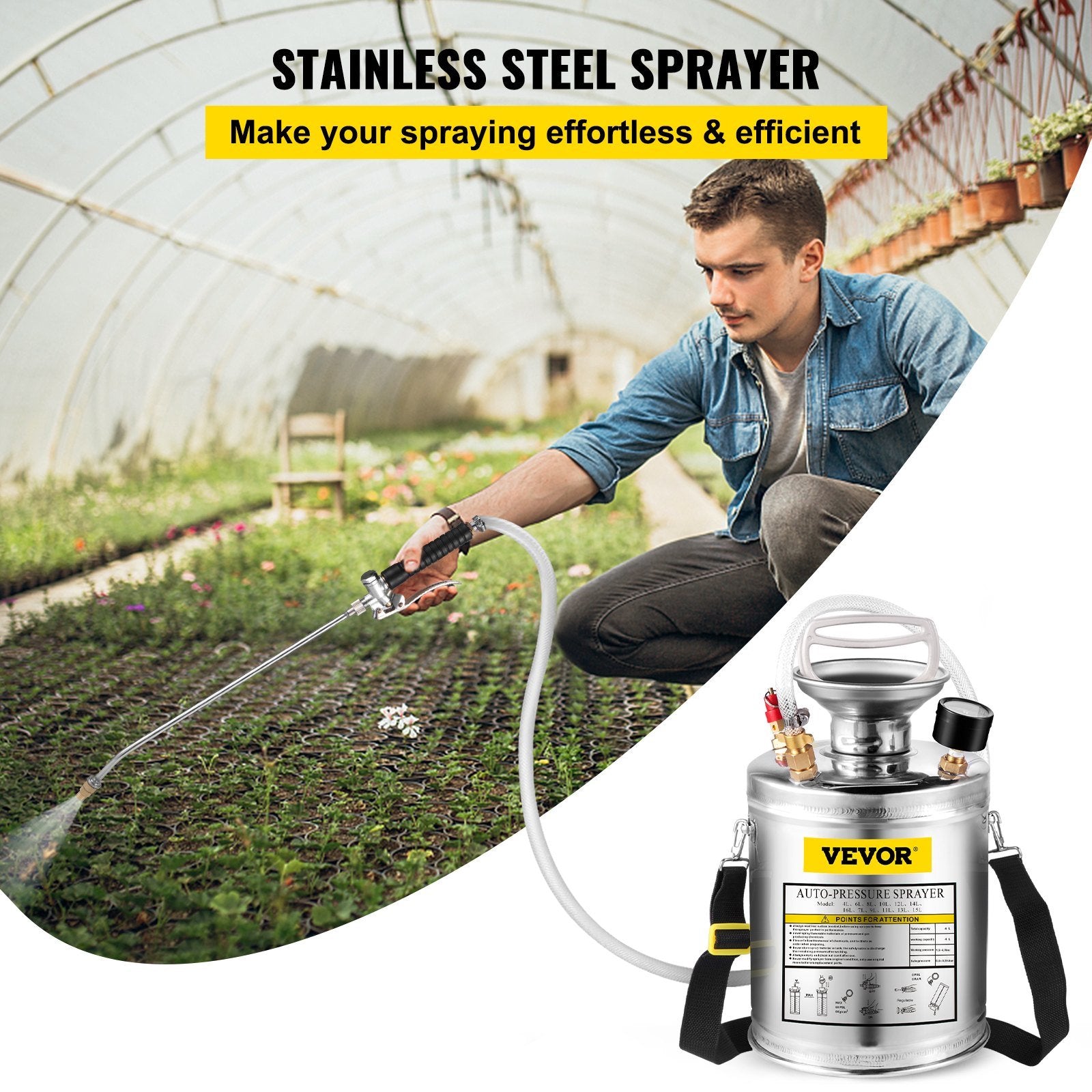 1 Gallon Premium Stainless Steel Multi-Use Hand Sprayer