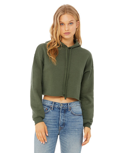 Trendy Cropped Peach Fleece Hoodie