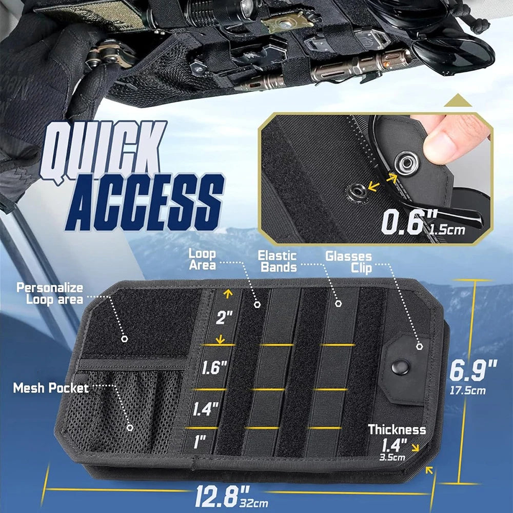 MolleCarSunVisorOrganizerPouchCaseUniversalCarAccessoriesModuleGearHolder
