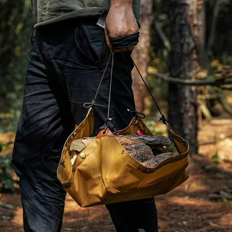 Vintage Khaki Waxed Canvas Camping Pad Bag