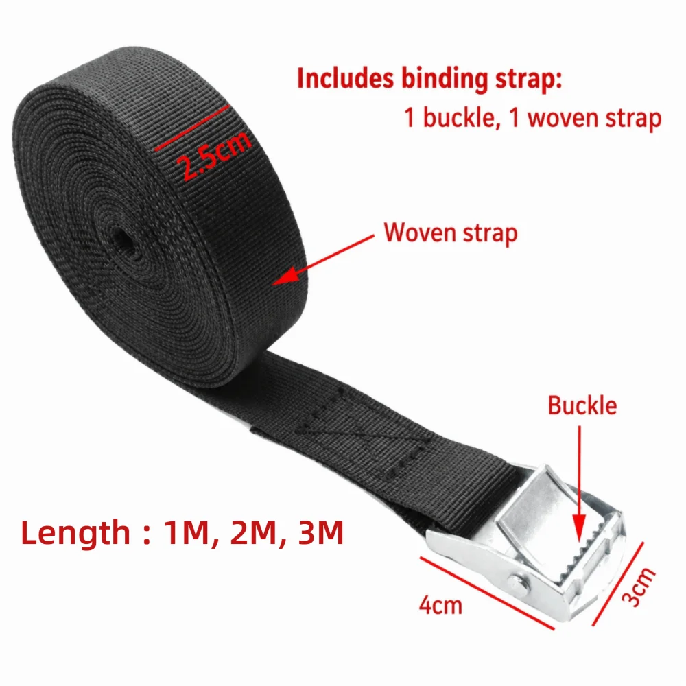 Adjustable Black Ratchet Straps Zinc-Alloy Buckle