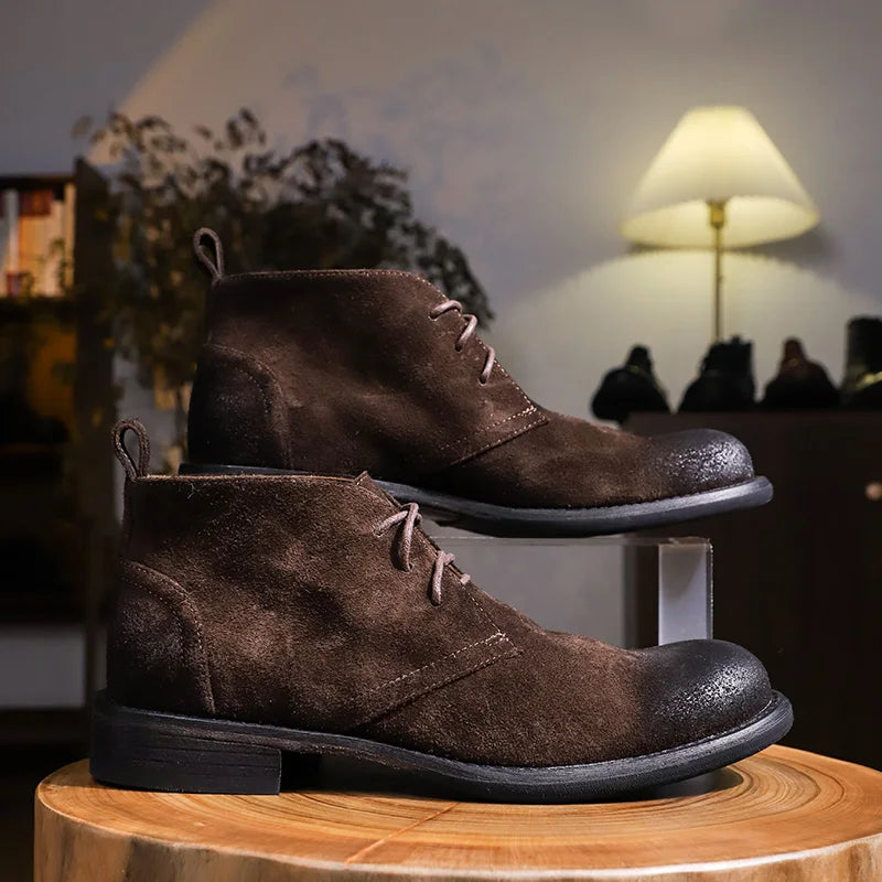Artisan Handcrafted Cow Suede Leisure Platform Boots