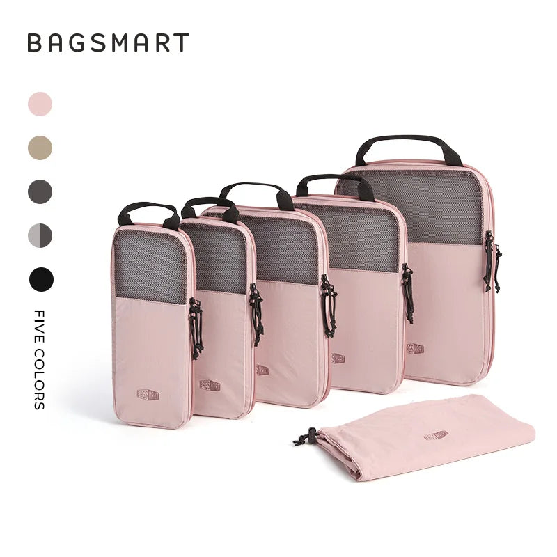 Bagsmart 6PC Compression Packing Cubes Large Capacity Portable Luggage Travel Organizers