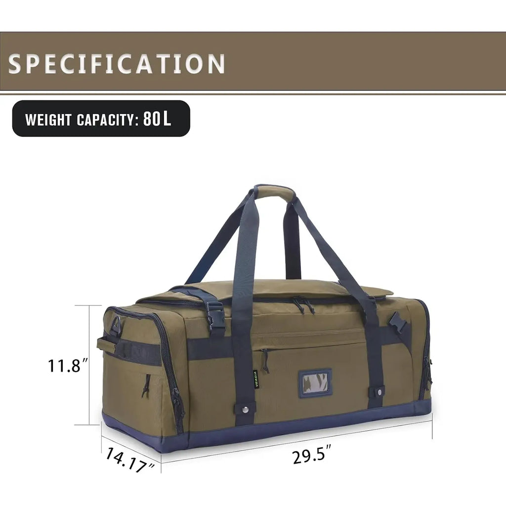 Foldable Heavy Duty Travel Duffle Bag With Shoe Pockets