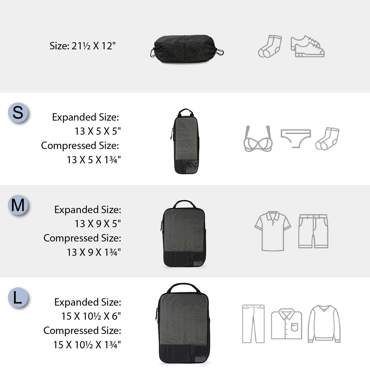 Bagsmart Compression Packing Cubes Travel Luggage Organizer