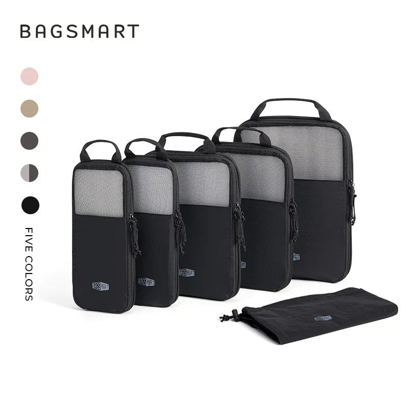 Bagsmart 6PC Compression Packing Cubes Large Capacity Portable Luggage Travel Organizers