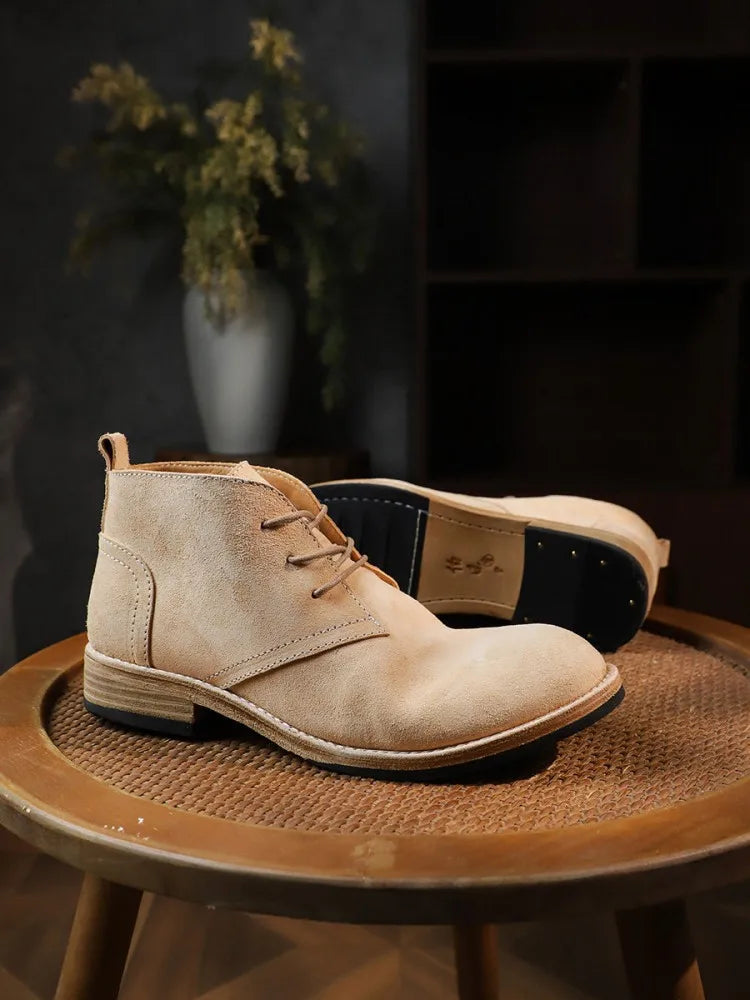 Artisan Handcrafted Cow Suede Leisure Platform Boots