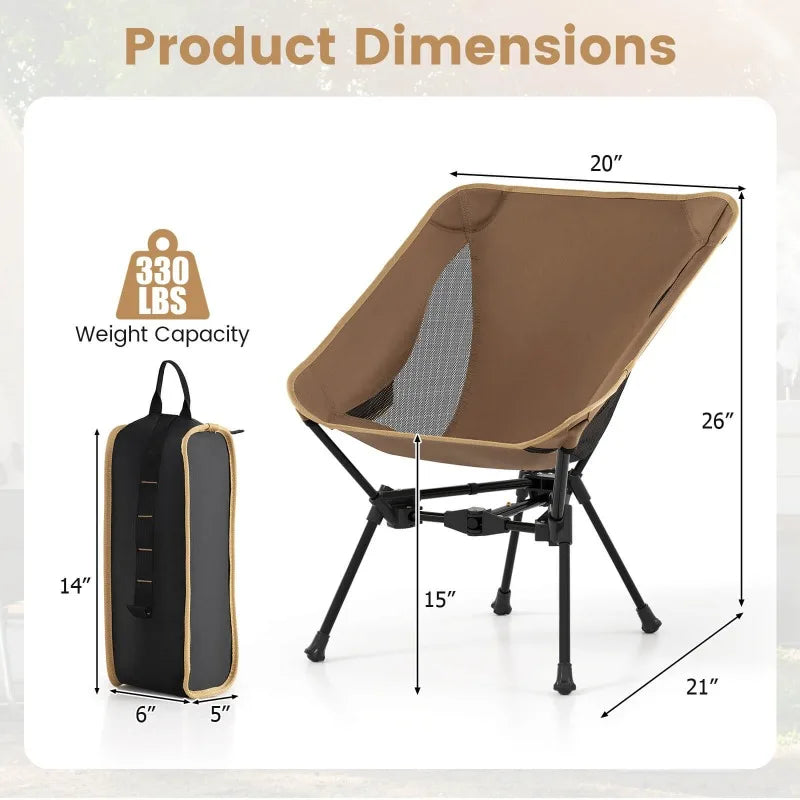 Ultra Lightweight Portable Triangular Aluminum Outdoor Folding Campchair