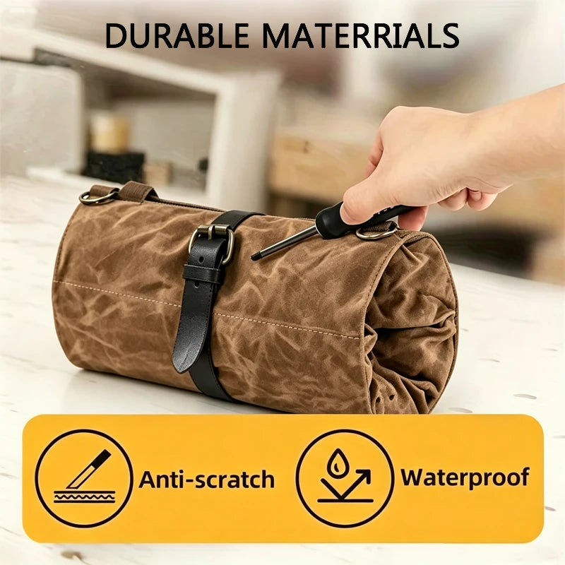 AllWeatherproof WaxedCanvas ToolRoll Bag Organizer