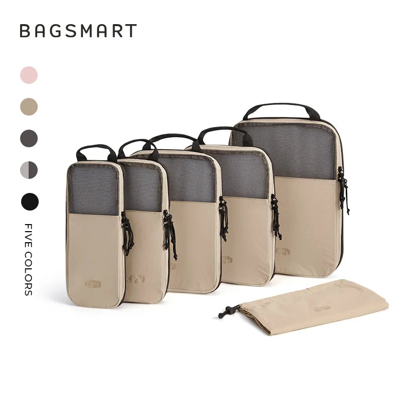 Bagsmart 6PC Compression Packing Cubes Large Capacity Portable Luggage Travel Organizers