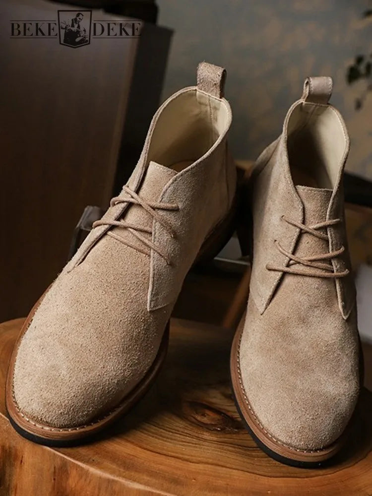 Artisan Handcrafted Cow Suede Leisure Platform Boots