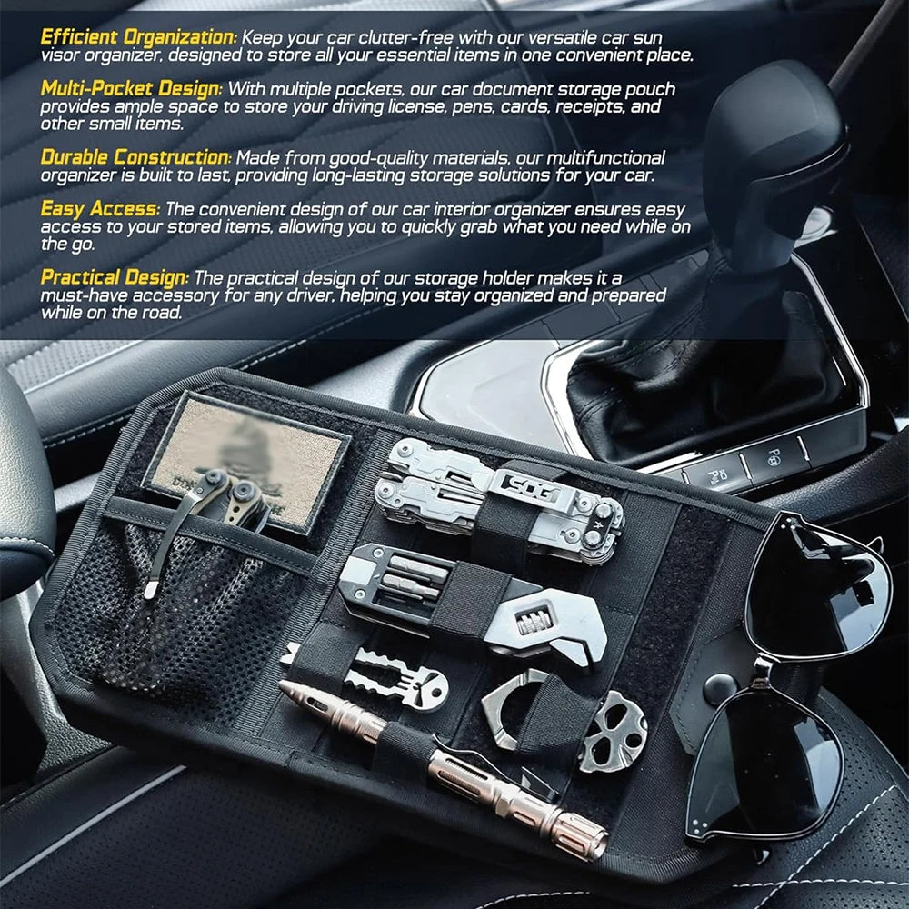 MolleCarSunVisorOrganizerPouchCaseUniversalCarAccessoriesModuleGearHolder