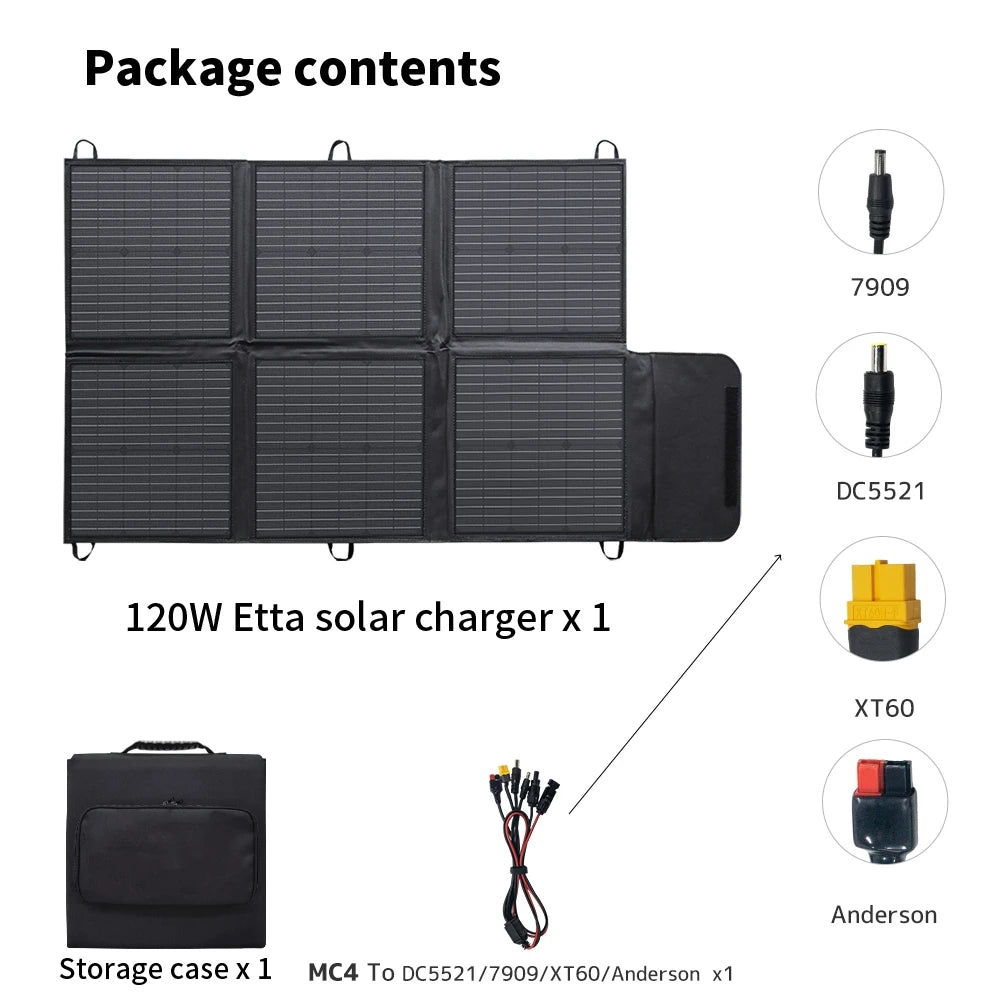 Portable Foldable Solar Panels 120W 200W 300W 400W Waterproof Outdoor