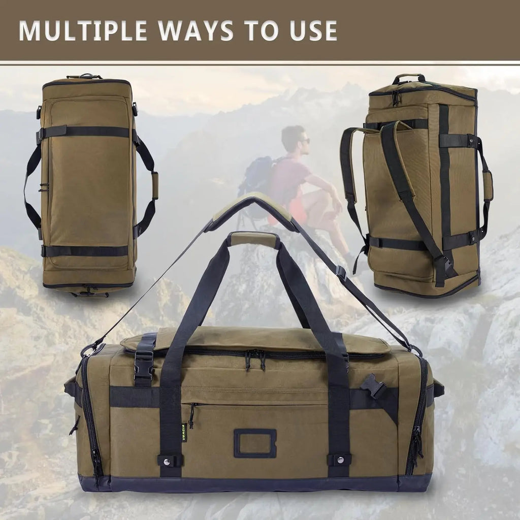 Foldable Heavy Duty Travel Duffle Bag With Shoe Pockets