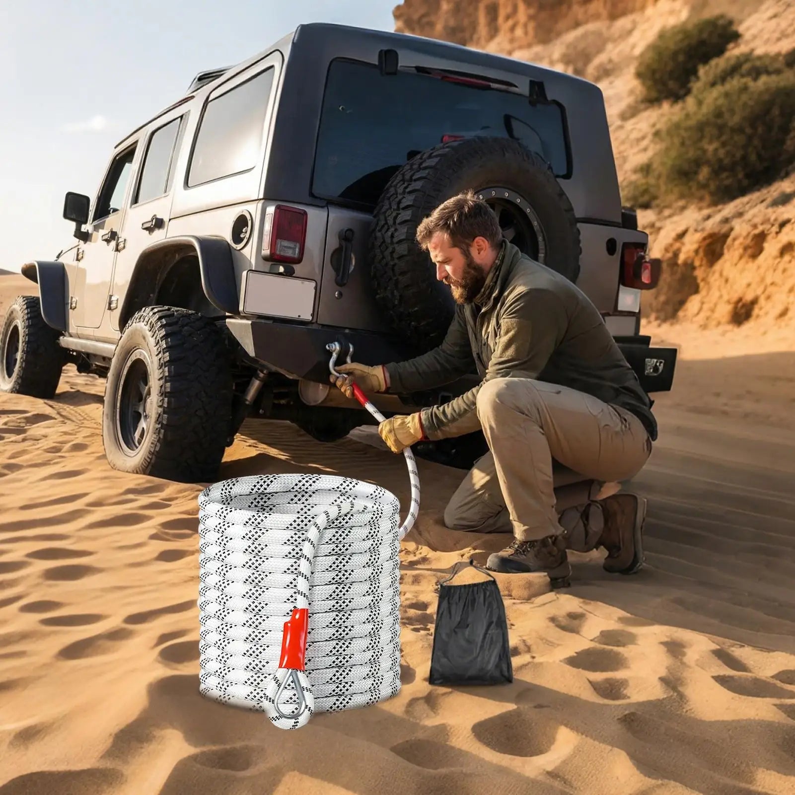 IndustrialGrade Reinforced Towing Rope For OffroadAdventures