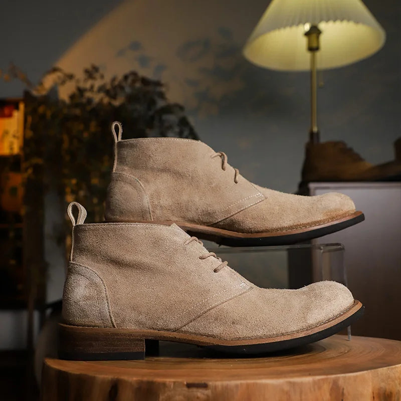 Artisan Handcrafted Cow Suede Leisure Platform Boots