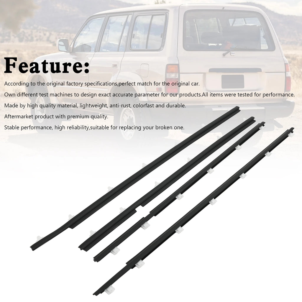 Artudatech 4pc Outer Weatherstrip Door Seal For Toyota Land Cruiser FJ80 90-98