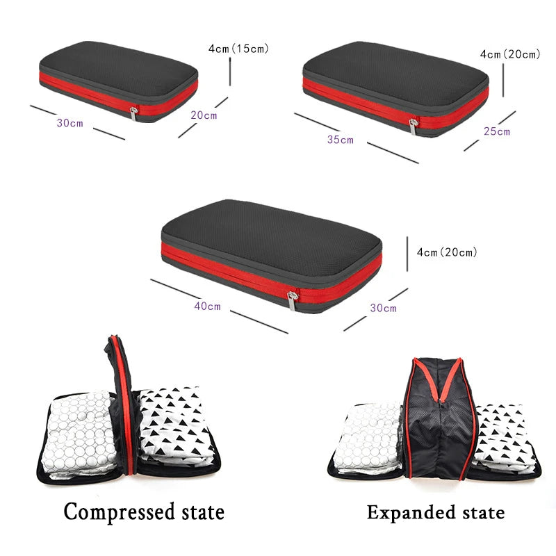Essential Travel Compression Packing Cubes And Shoe Bag Set