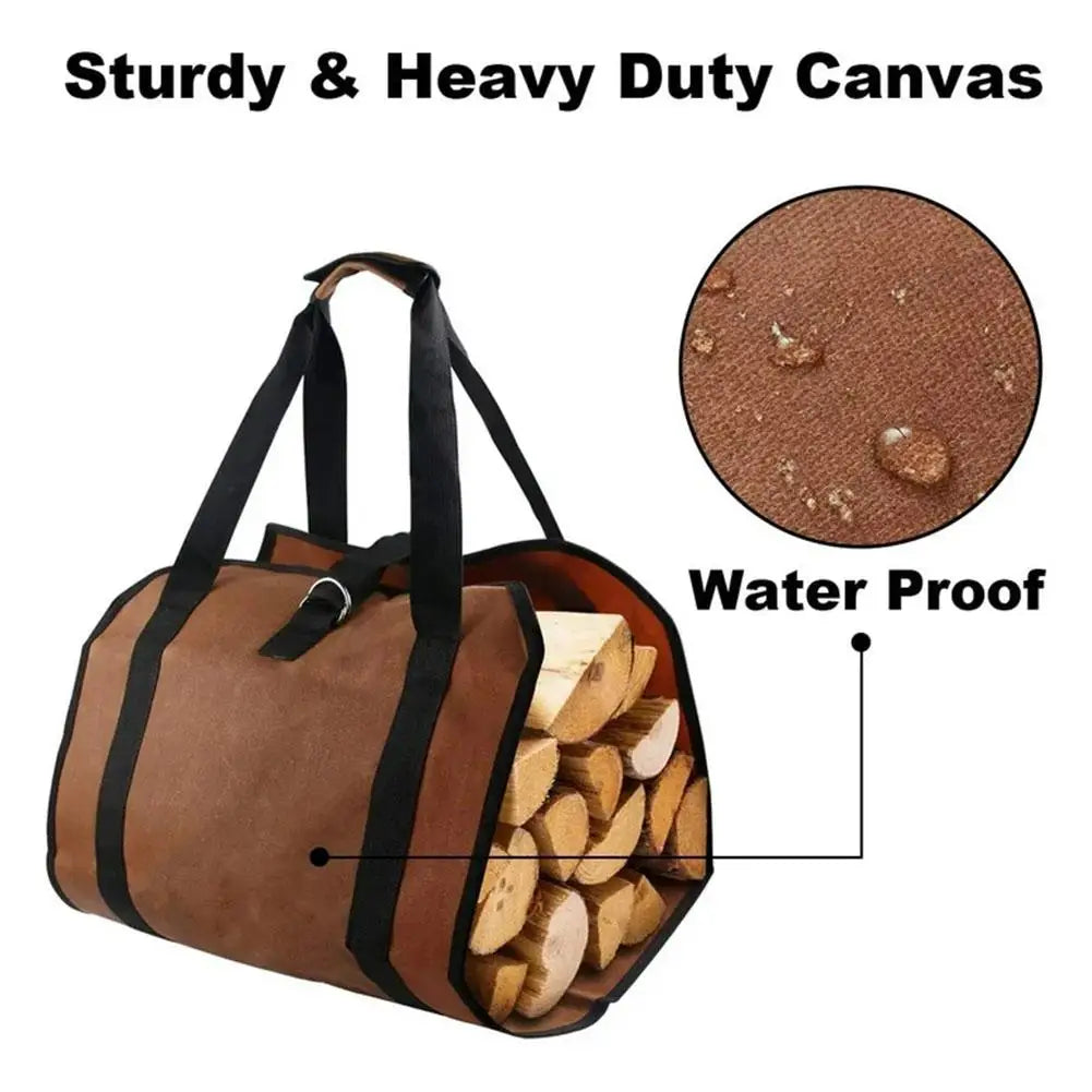 Heavy Duty Waterproof Firewood Storage Bag Carrier Tote