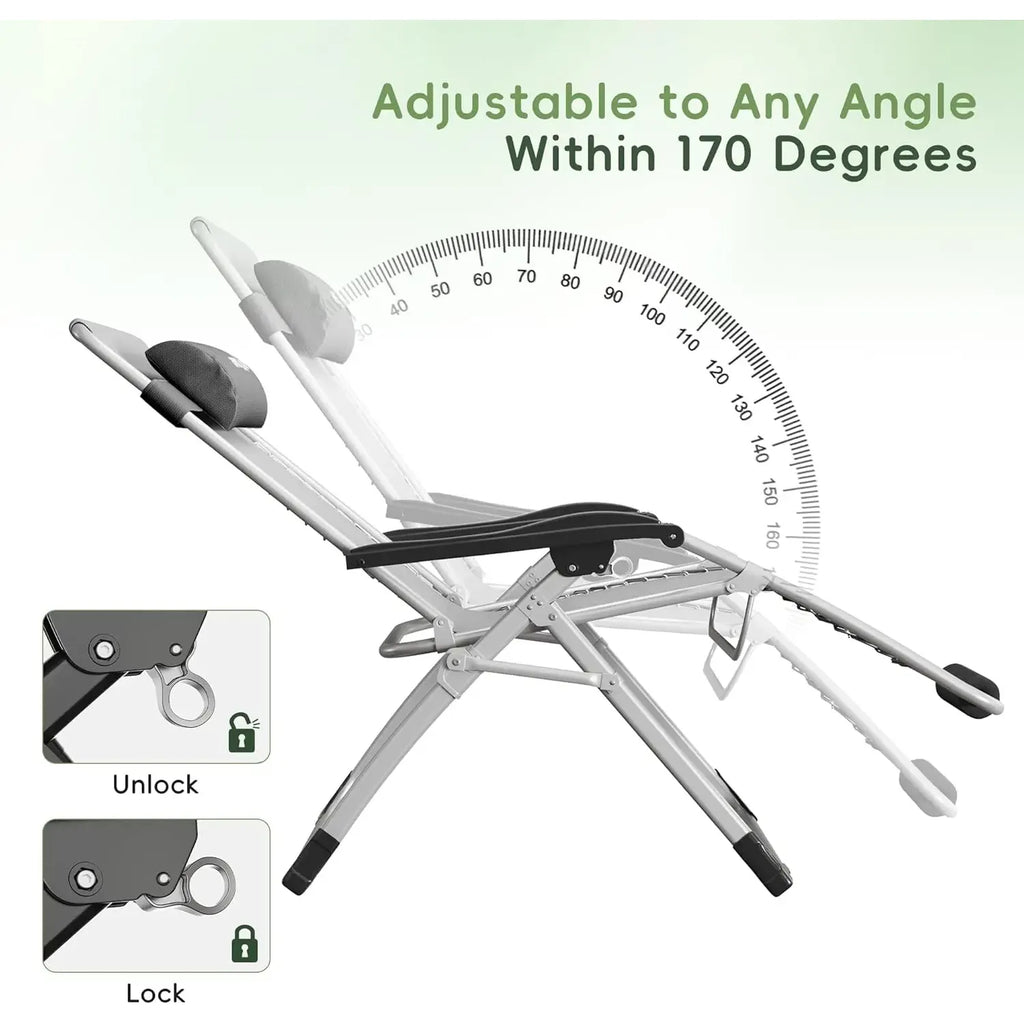 XL Oversized Zero Gravity Chair RemovableCushionHeadrest