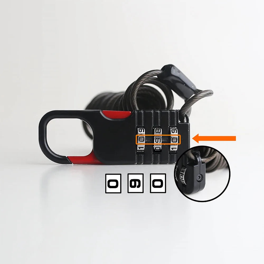 Retractable Cable Combination Padlock Secures Belongings