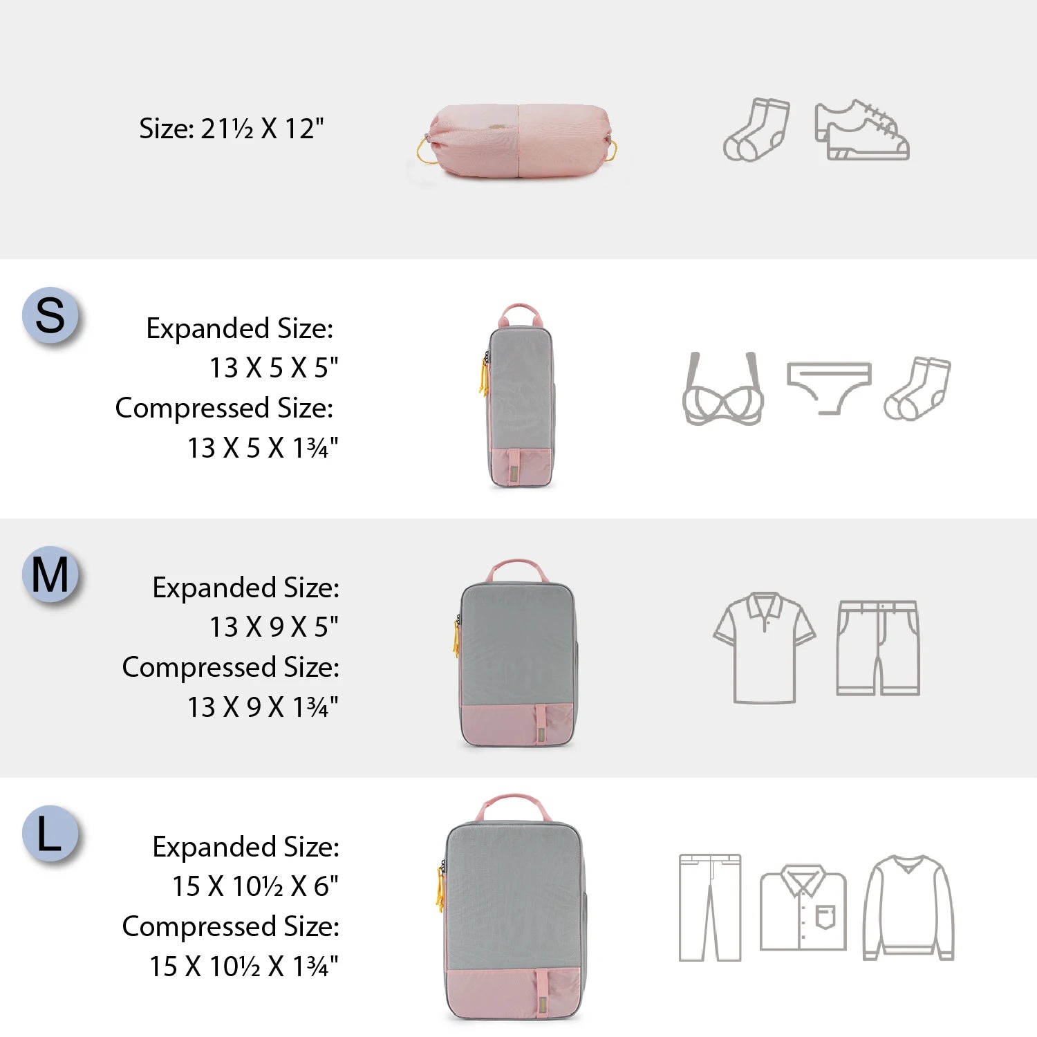 Bagsmart Compression Packing Cubes Travel Luggage Organizer