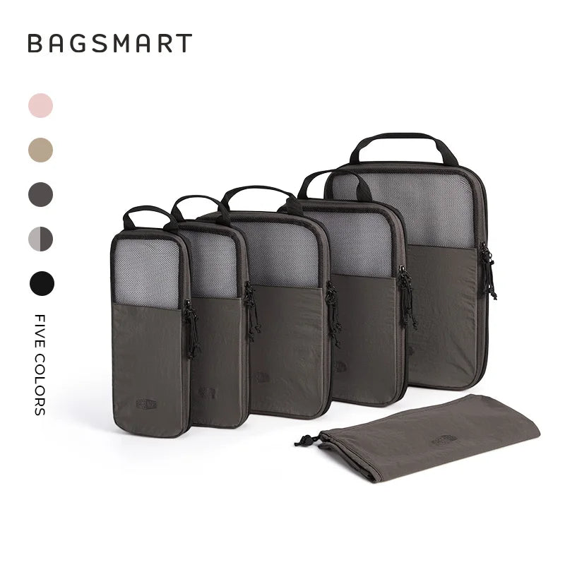 Bagsmart 6PC Compression Packing Cubes Large Capacity Portable Luggage Travel Organizers