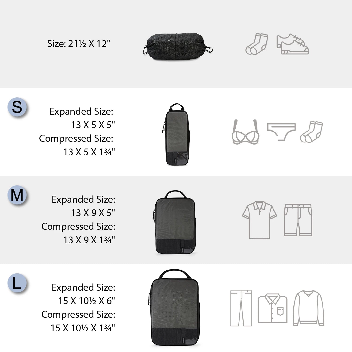 Bagsmart Compression Packing Cubes Travel Luggage Organizer