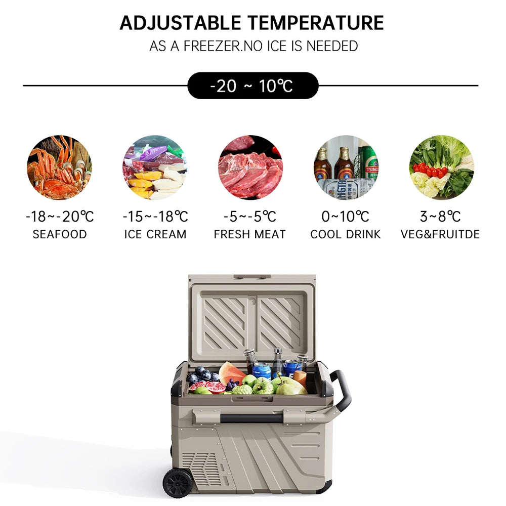 Overlanding Dual Zone Portable Car Fridge Compressor 45L Freezer 65W