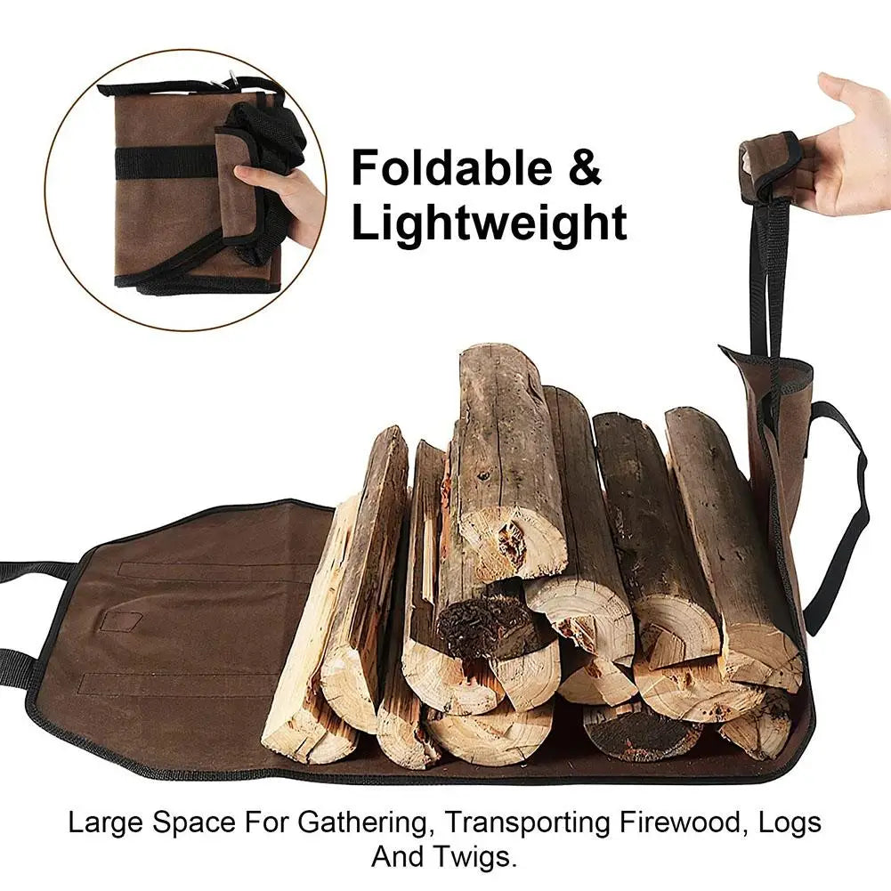 Heavy Duty Waterproof Firewood Storage Bag Carrier Tote
