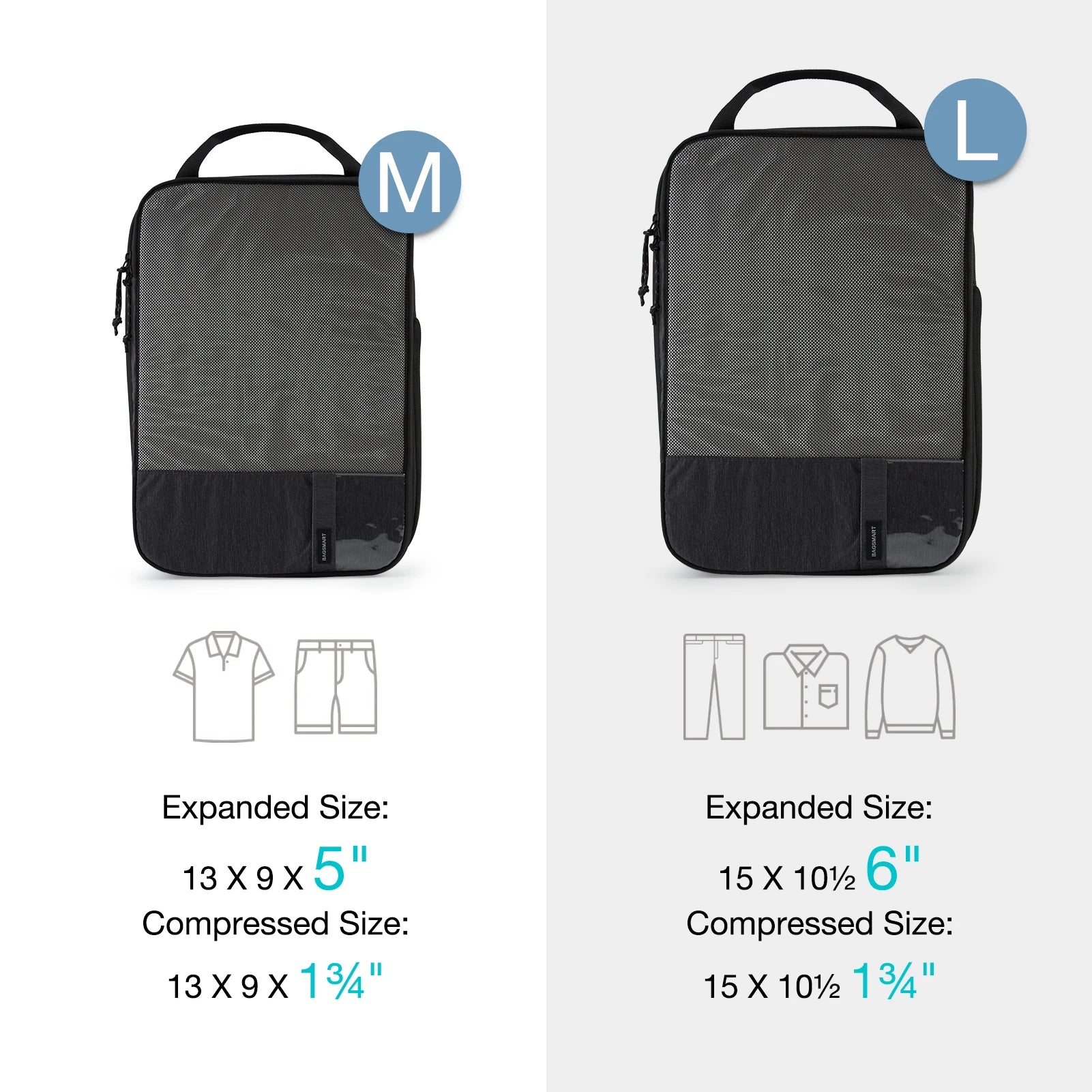 Bagsmart Compression Packing Cubes Travel Luggage Organizer