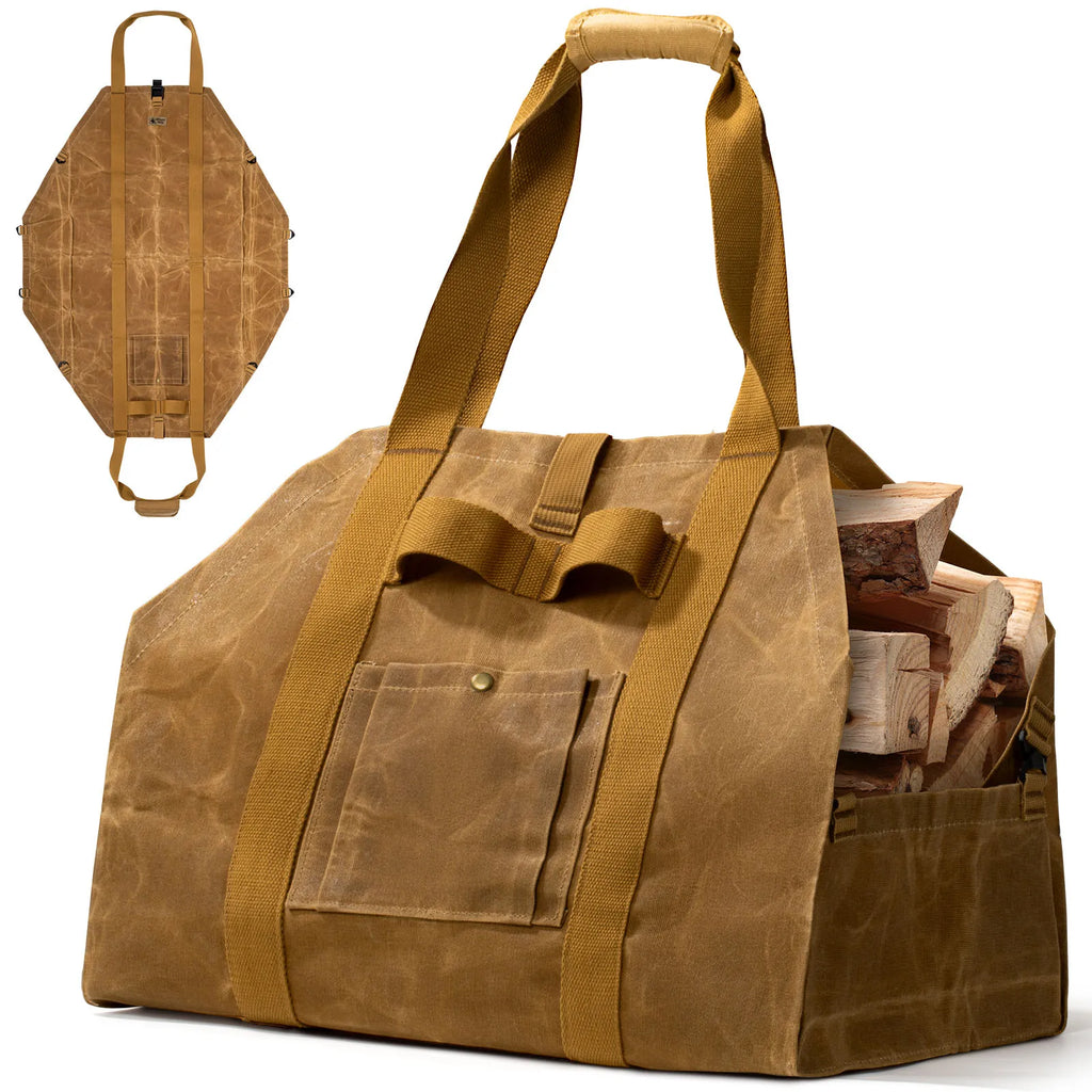 OneTigris Waxed Canvas Firewood Carrier For Camp