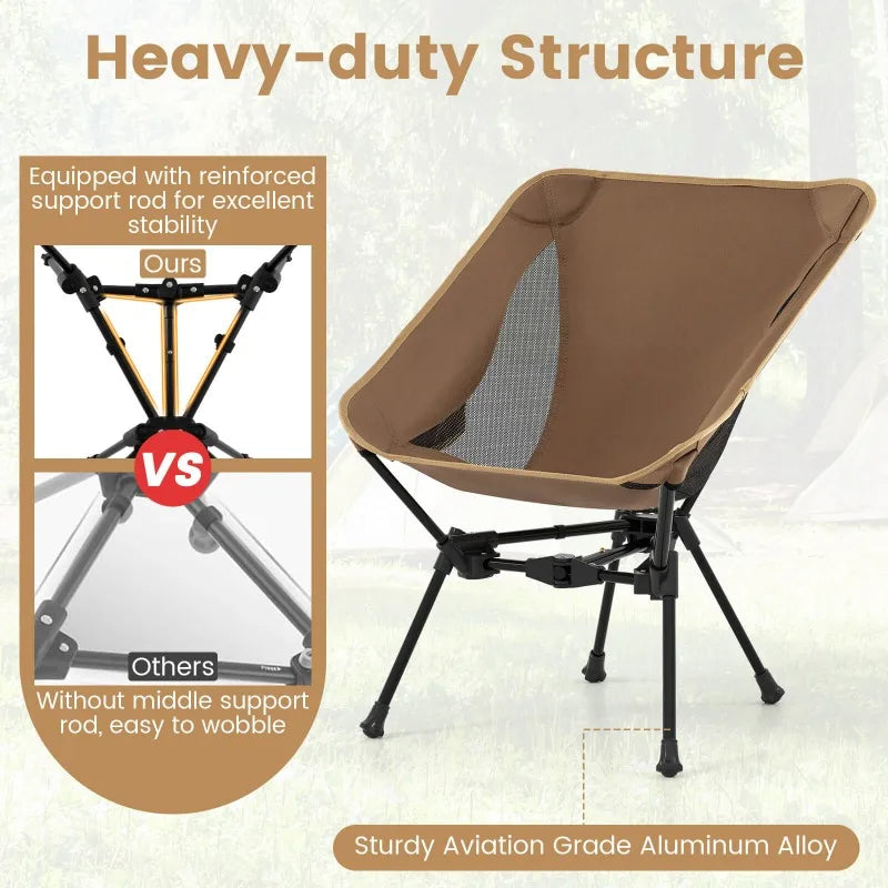 Ultra Lightweight Portable Triangular Aluminum Outdoor Folding Campchair