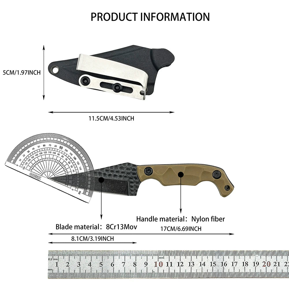 8Cr13MoV Fixed Blade Multifunctional Outdoor Knife