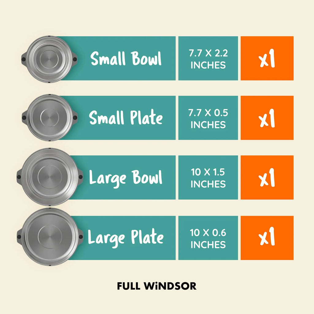 Magnetic Stainless Steel Travel Dinnerware Set for Camping and Outdoor Dining