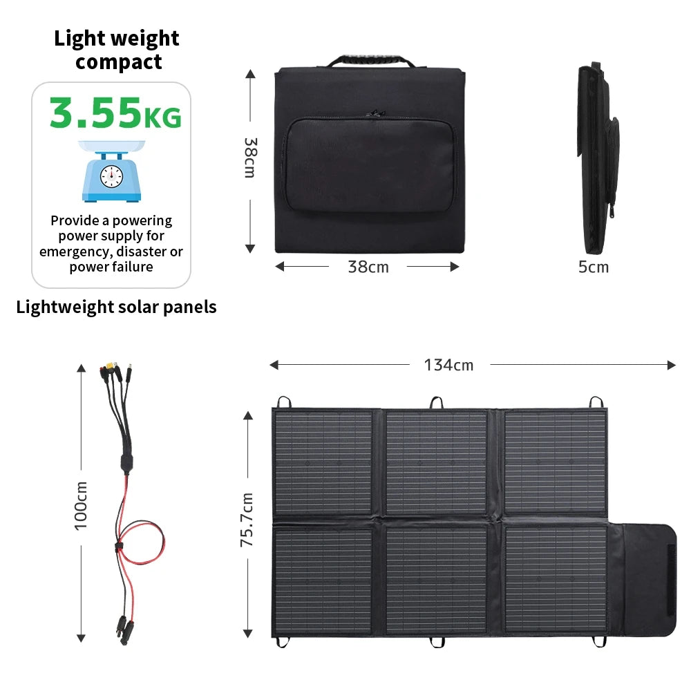 Portable Foldable Solar Panels 120W 200W 300W 400W Waterproof Outdoor