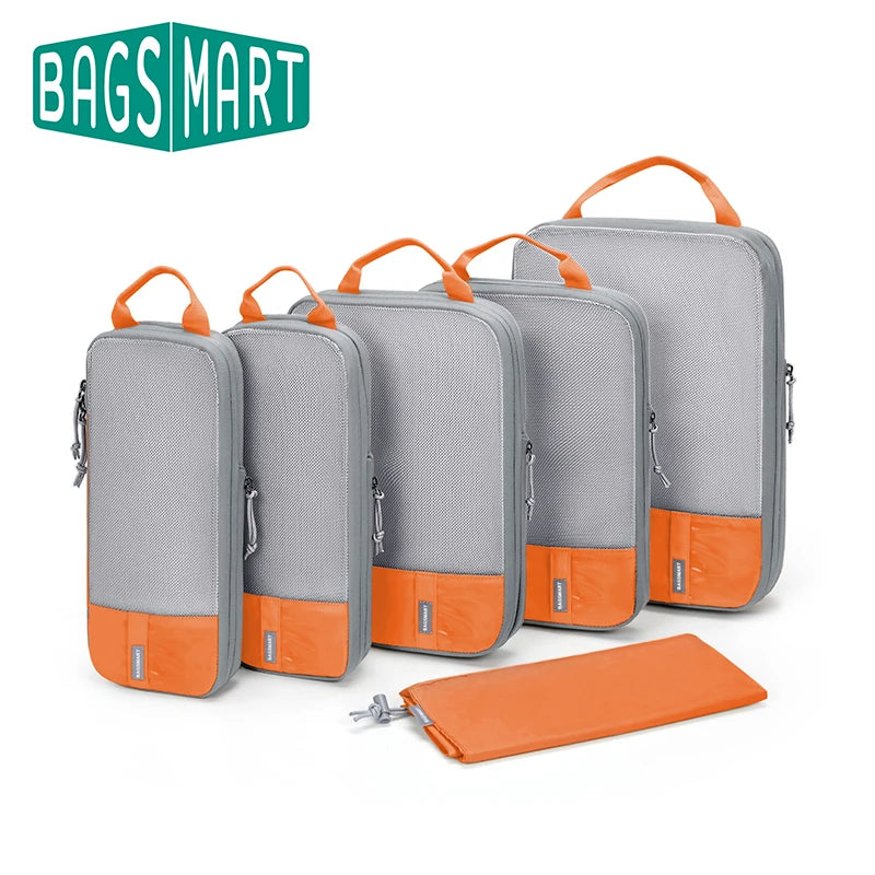 Bagsmart Compression Packing Cubes Travel Luggage Organizer