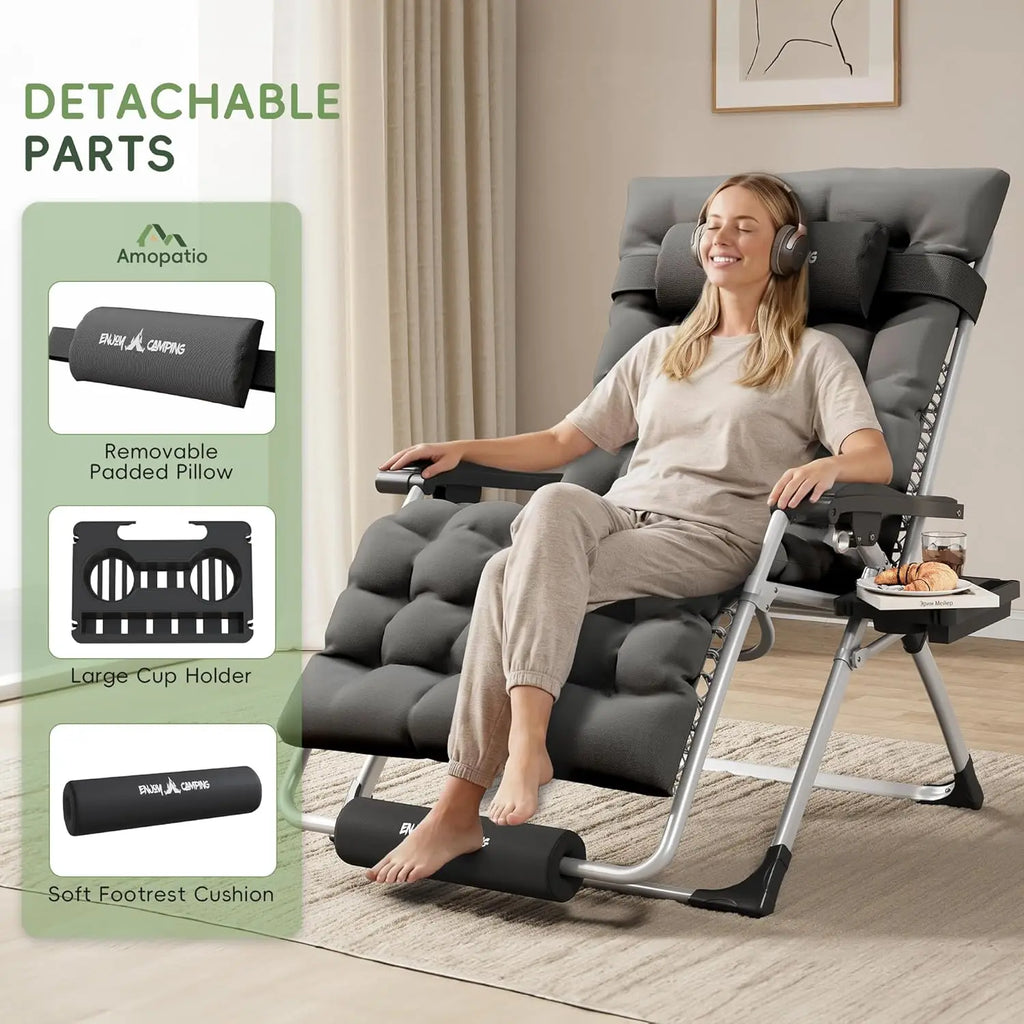 XL Oversized Zero Gravity Chair RemovableCushionHeadrest