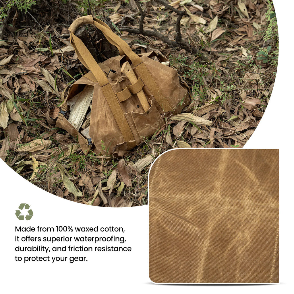 OneTigris Waxed Canvas Firewood Carrier For Camp