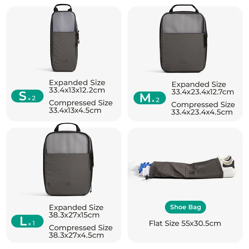 Bagsmart 6PC Compression Packing Cubes Large Capacity Portable Luggage Travel Organizers
