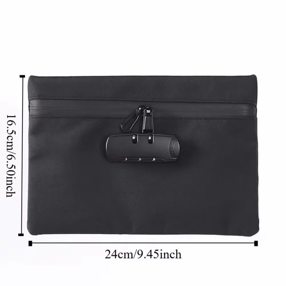 Waterproof Combination Lock Document Storage Pouch
