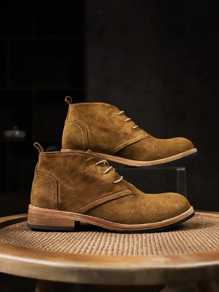 Artisan Handcrafted Cow Suede Leisure Platform Boots