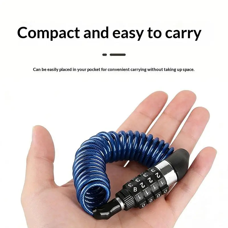 Motorcycle Helmet Combination Cable Lock AntiTheft