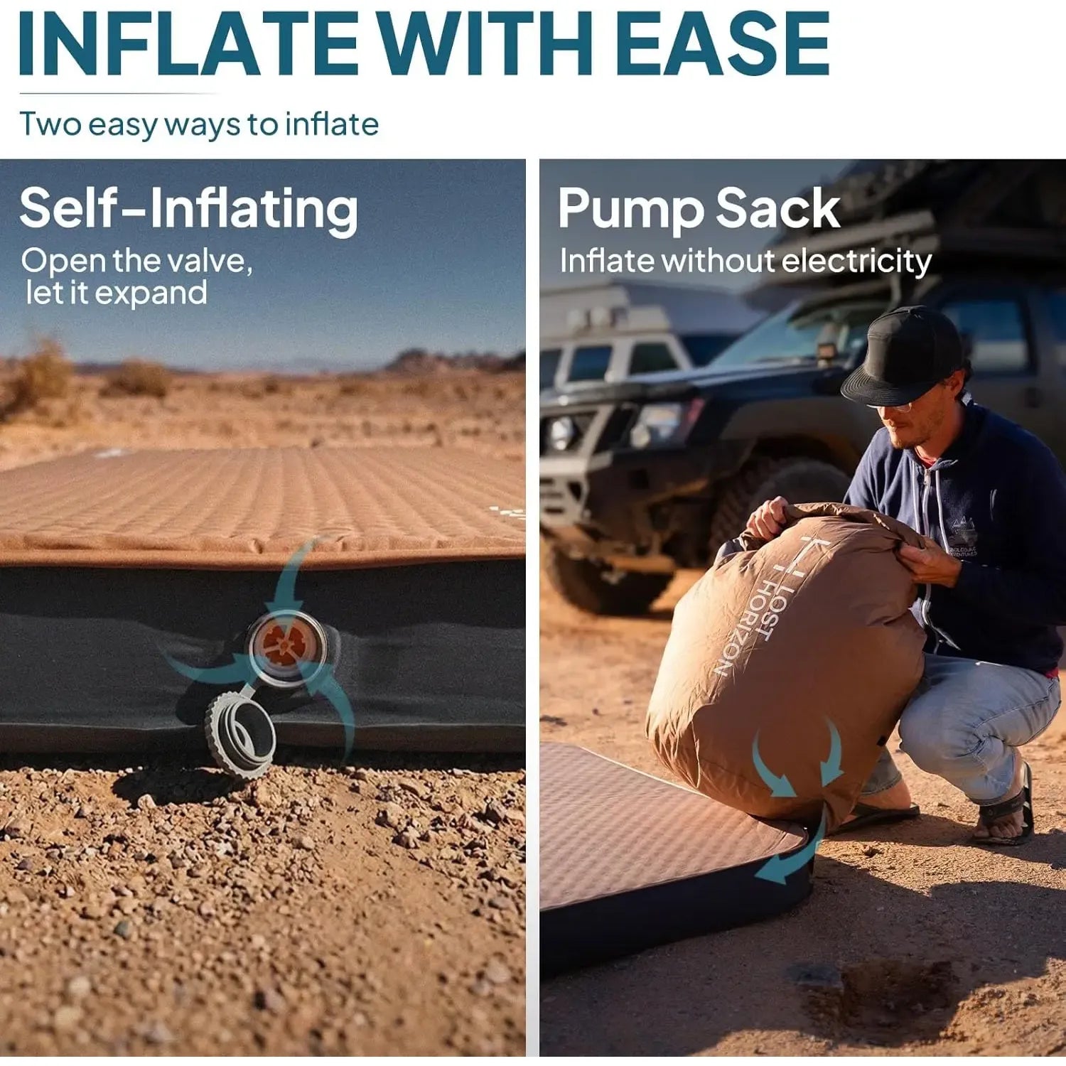 Self Inflating Camping Mattress UltraPremiumFoam Comfort