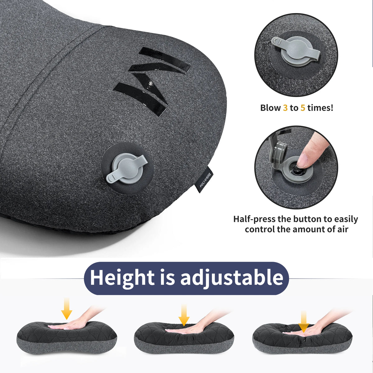 MAPLEAF Inflatable Camping Pillow Lightweight Travel Companion