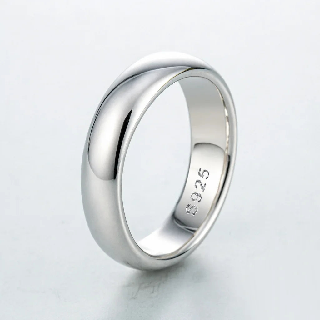 Sterling Silver Polished Dome Shaped Statement Band