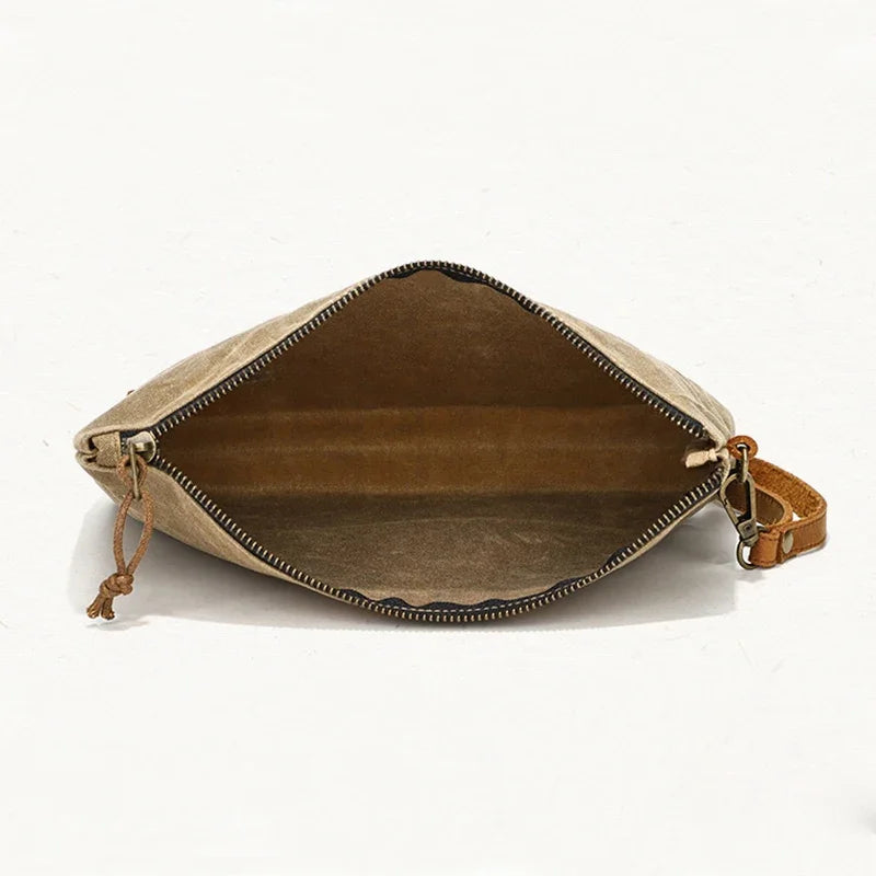Fashionable Waxed Canvas Cosmetic Travel Organizer