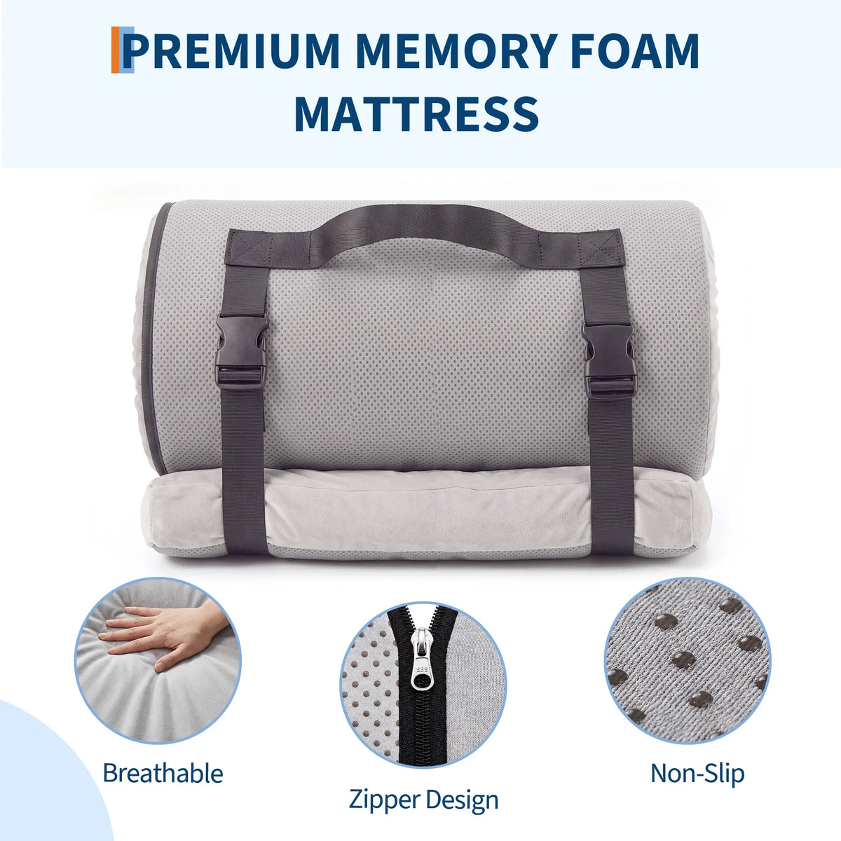 Portable 3-Inch Gel-Infused Memory-Foam Camping Mattress