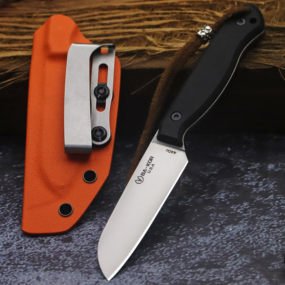 440C Stainless Steel FullTang Outdoor Knife Sheath